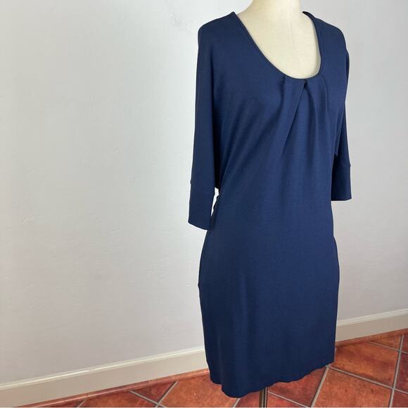 Whistles Navy Blue Tie Waist Dress - Picture 2 of 8